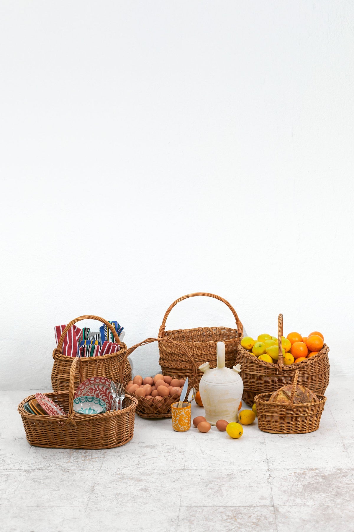 Cesta capazo de mimbre natural