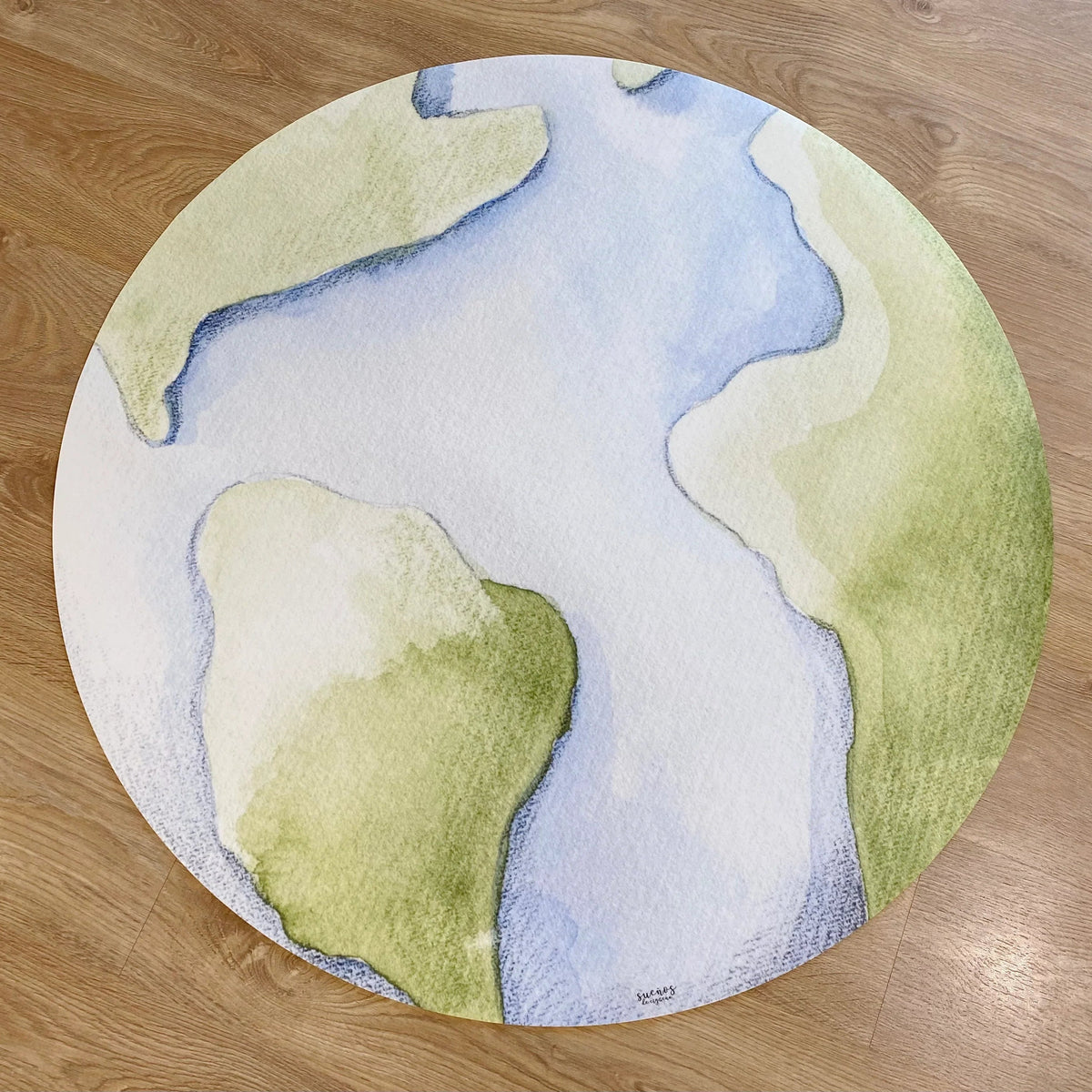Alfombra vinílica infantil Planeta · redonda 95 cm