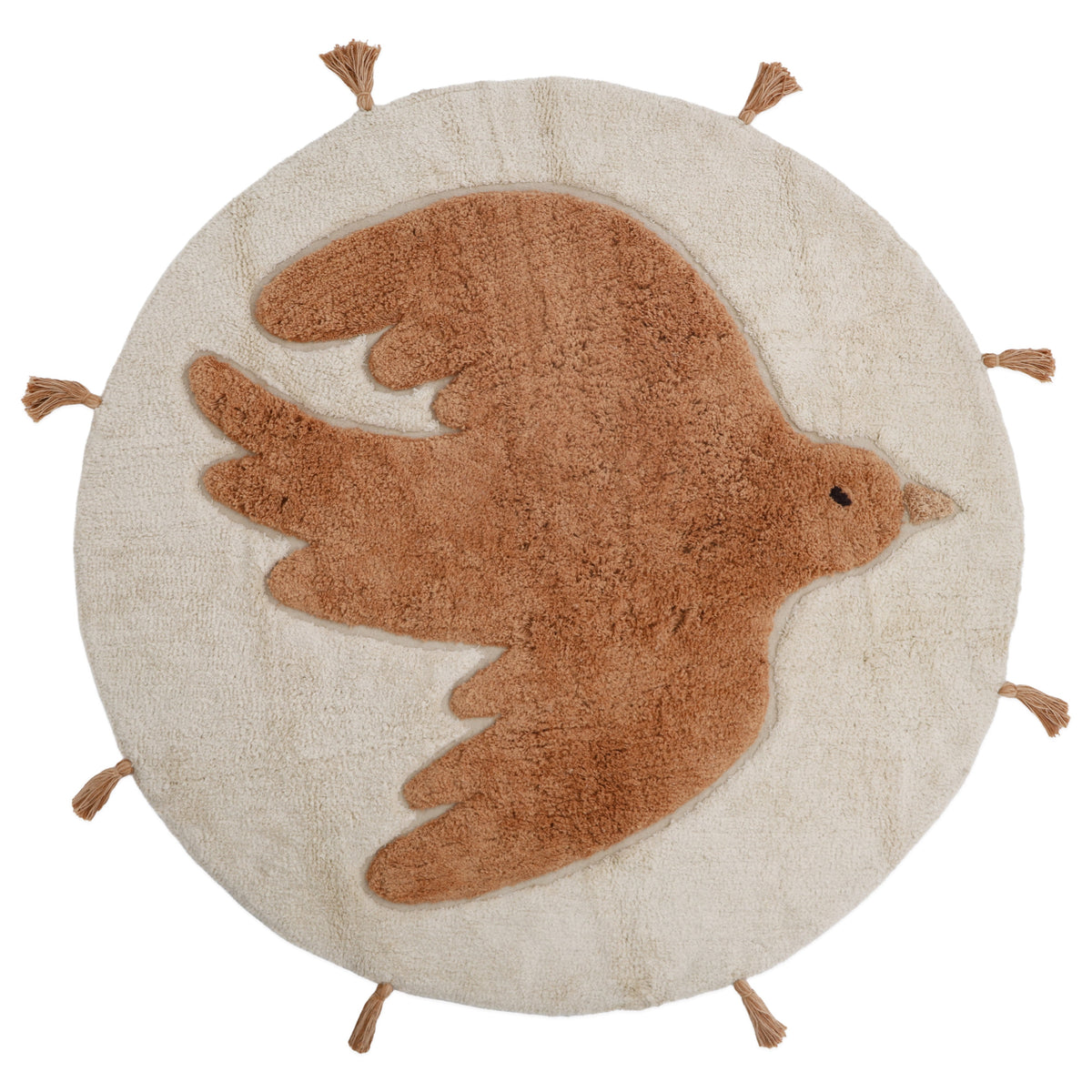 Alfombra infantil lavable Pájaro Boho · redonda 110 cm