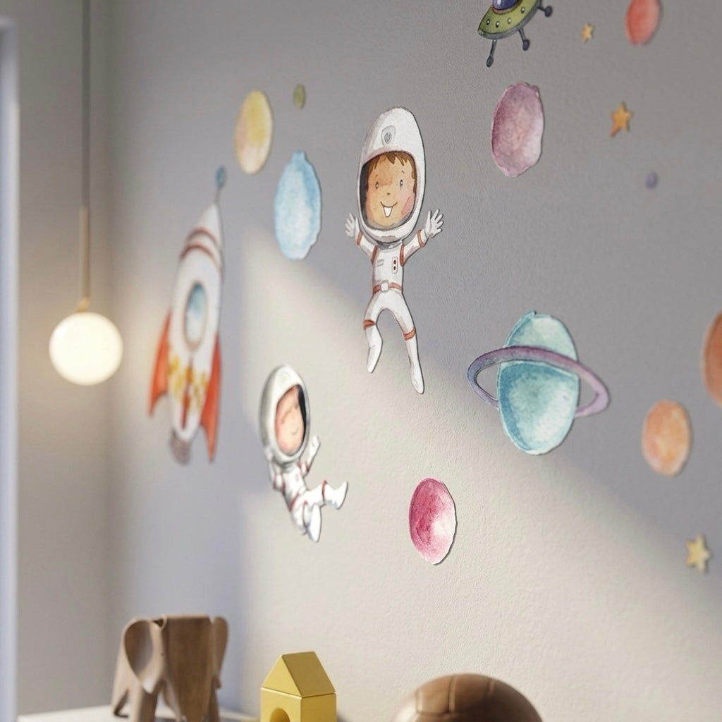 Vinilo infantil de pared Planetas