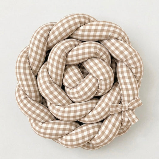 Trenza protectora para cuna y cama · Cuadro grande beige