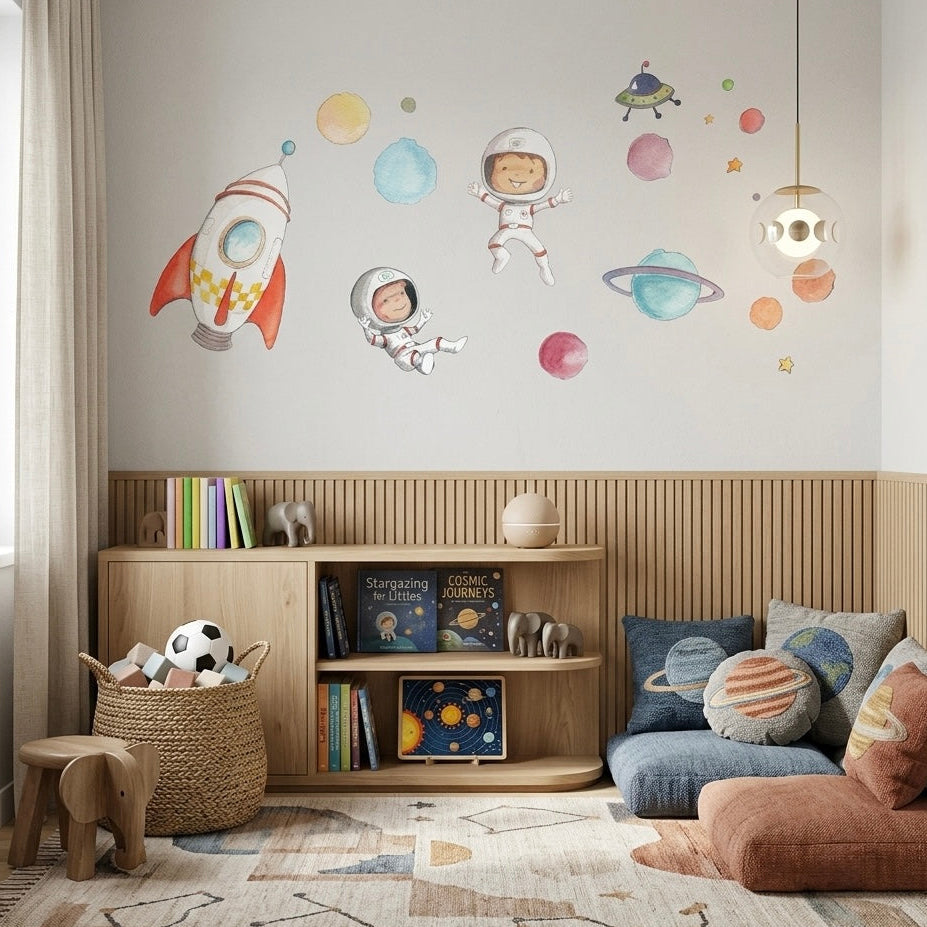Vinilo infantil de pared Planetas