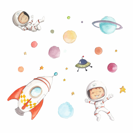 Vinilo infantil de pared Planetas