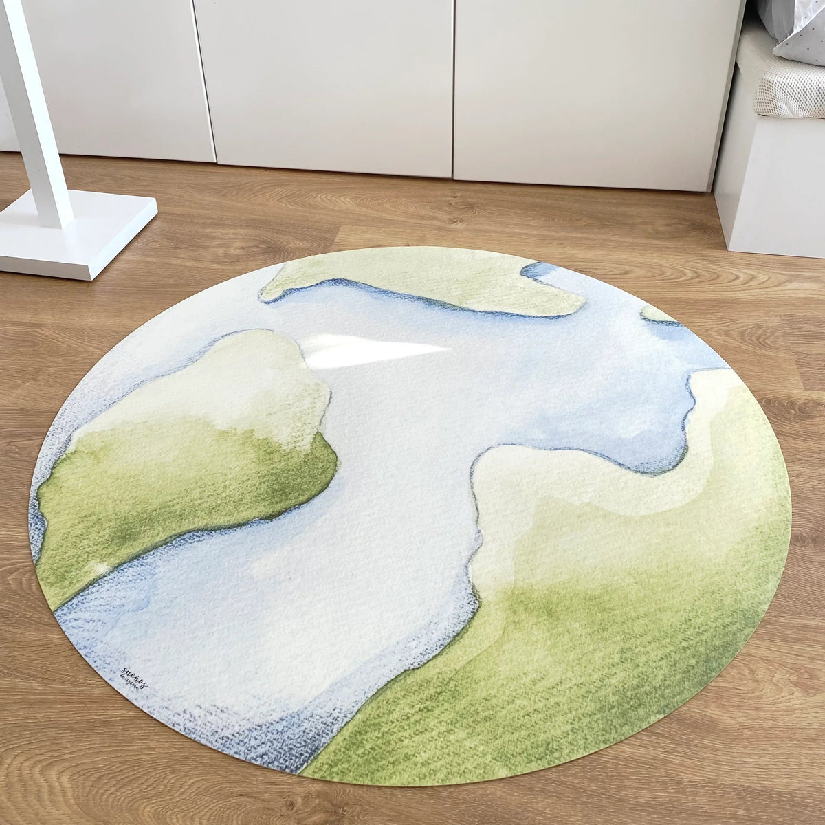 Alfombra vinílica infantil Planeta · redonda 95 cm